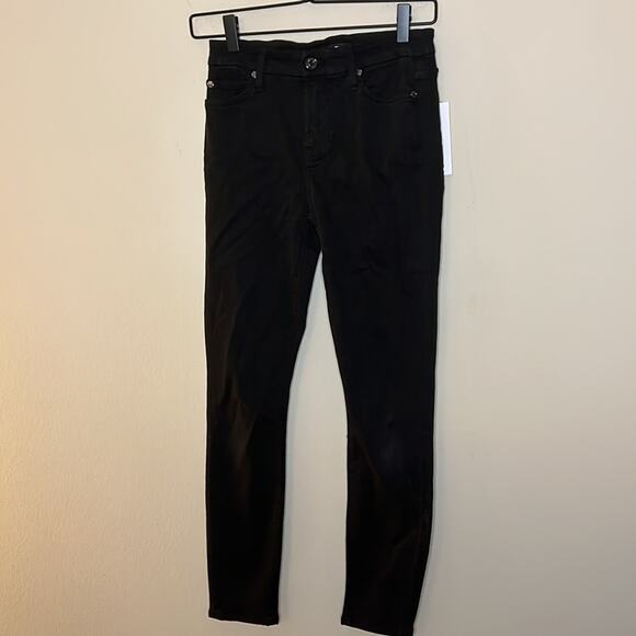 7 For All Mankind Ankle Skinny Jeans- Black Size 24 - Picture 3 of 10